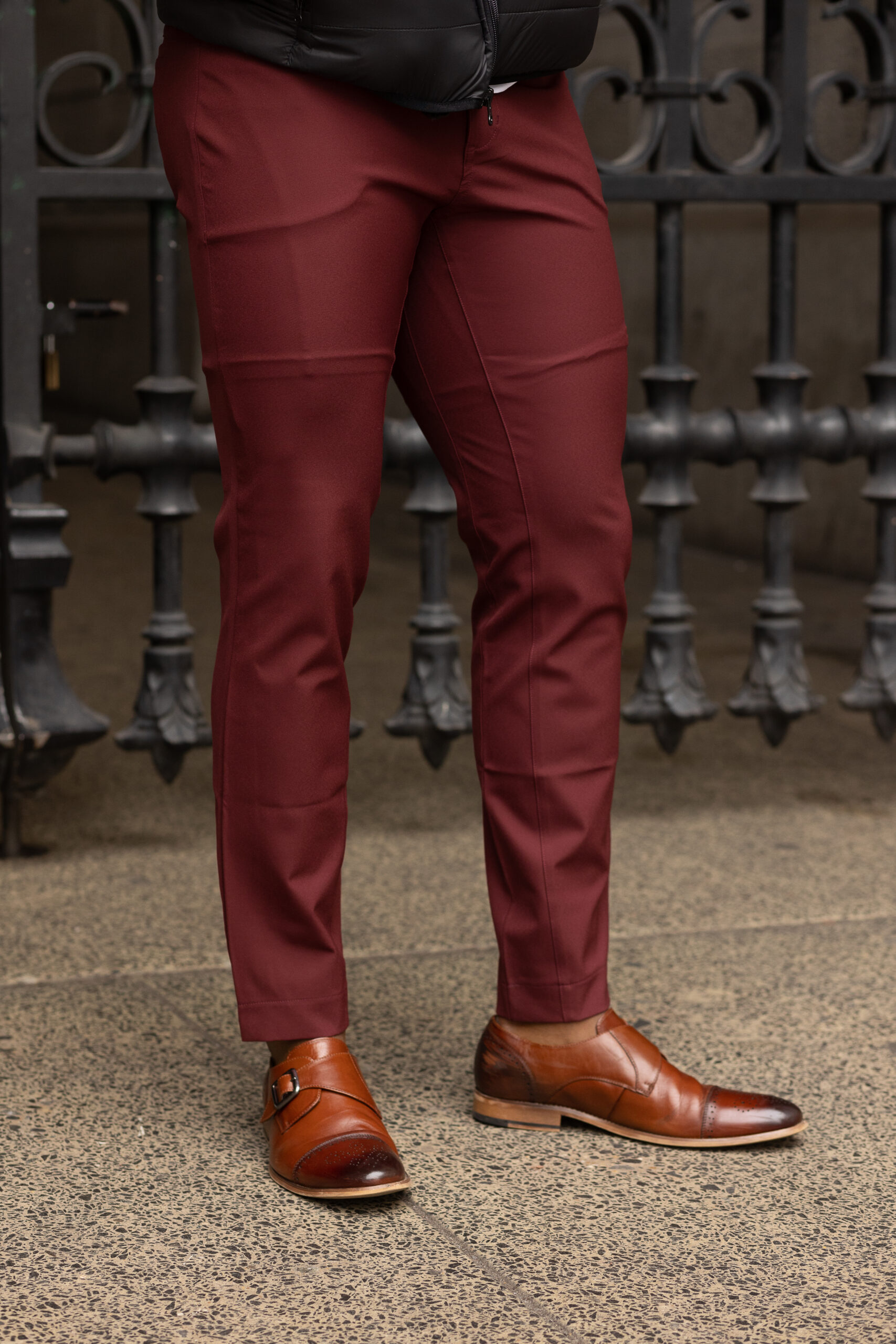 Athletic Fit Maroon Chinos by State & Liberty