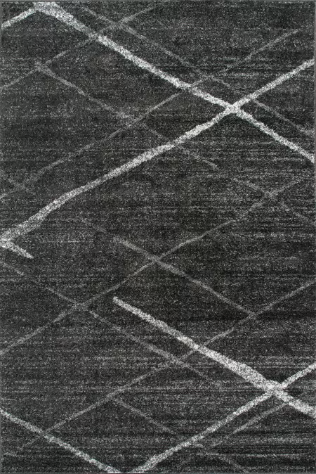 Dark Gray Broken Lattice area rug for bachelor pad