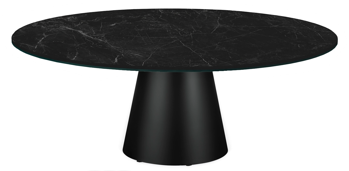 Decker bachelor pad round coffee table marbled black