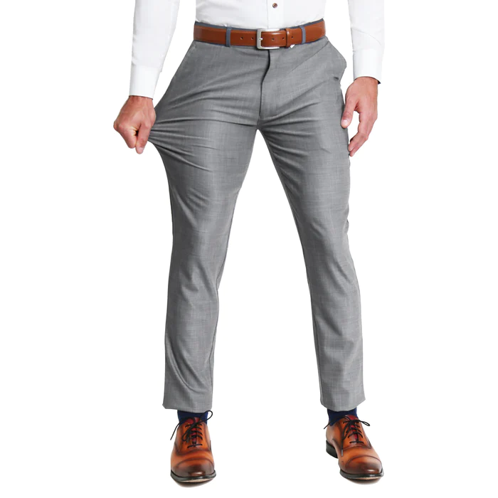 Heathered Grey Athletic Fit Dress Pants by State & Liberty