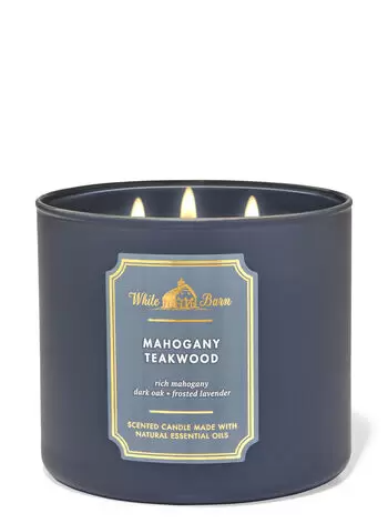 Mahogany Teakwood White Barn candle for bachelor pads