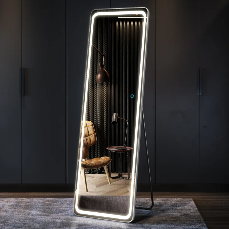 Oakleaf Rectangle LED Metal Mirror for men