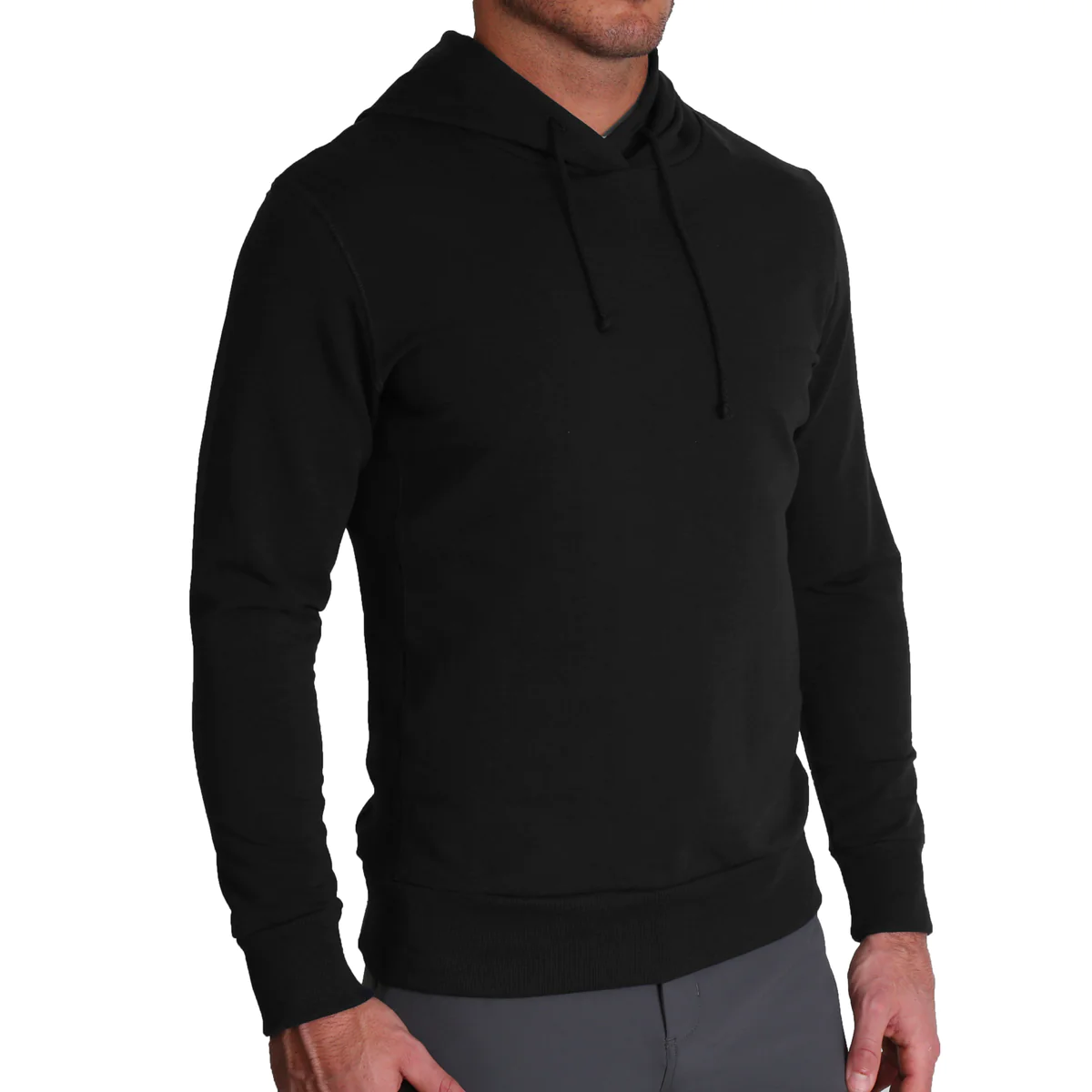 Solid black athletic fit hoodie by State & Liberty