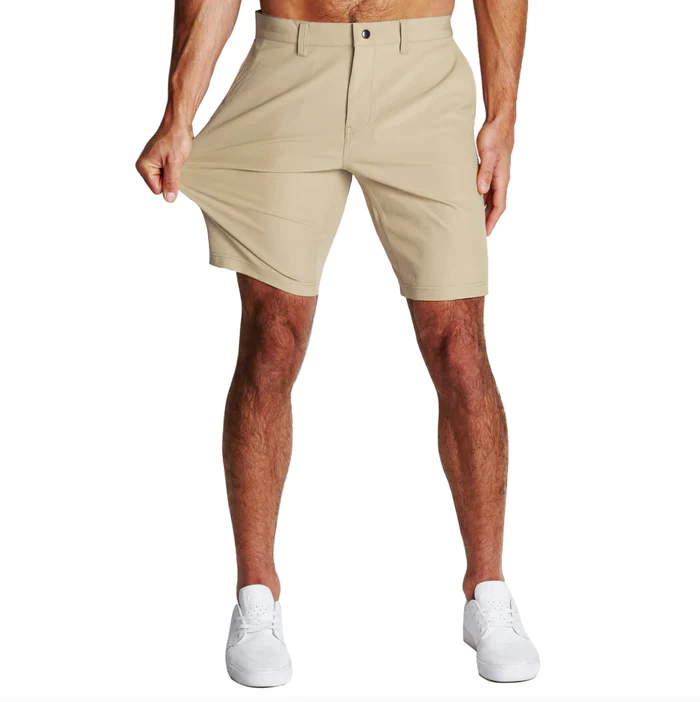 State & Liberty Athletic Fit Shorts - Mid Khaki