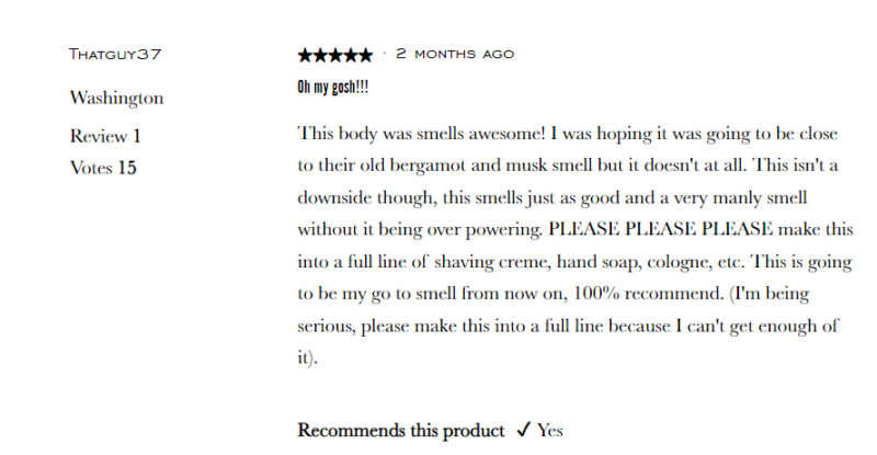 Cremo Customer Review 3