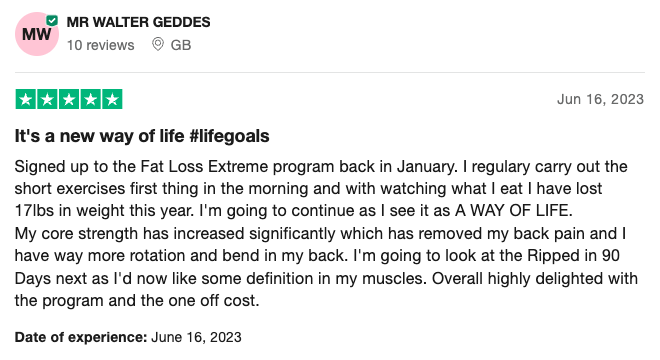 Vshred Fat Loss Extreme Positive review