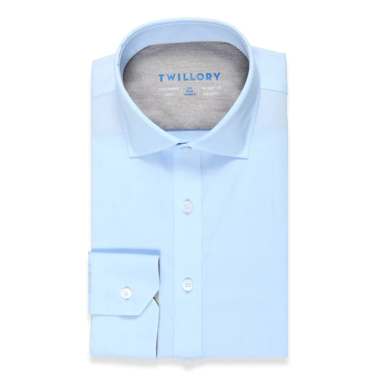 Twillory Athletic Fit Dress Shirt Performance Blue