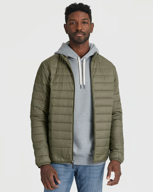 Military Green Puffer Jacket by True Classic
