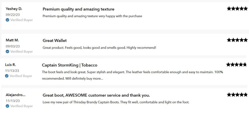 Thursday Boots Customer Reviews