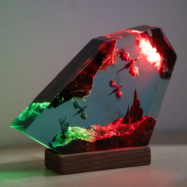 Fire and Ice Dragon Resin Light