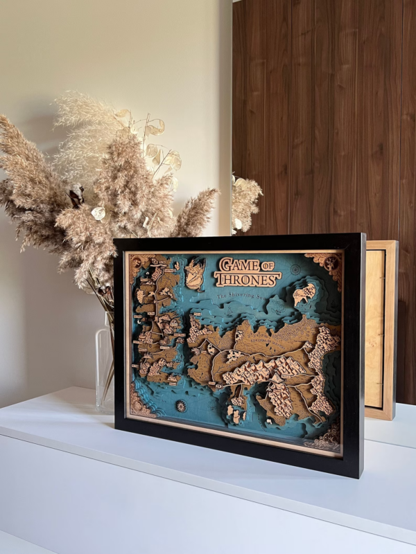 Game of Thrones Wooden Map