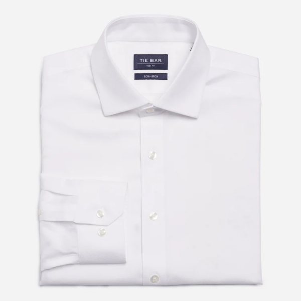 The Tie Bar Solid White Dress Shirt