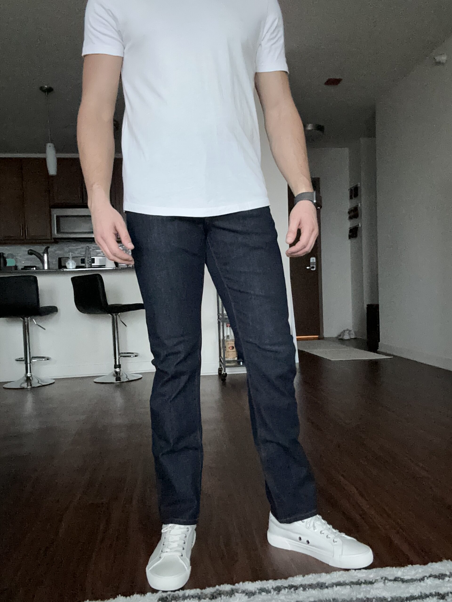 Joe Sanfilippo wearing the Slim Broome Jeans from Mott & Bow