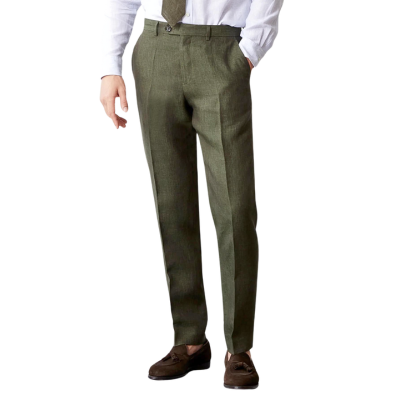 Best Green Pants for Men. Best Green Pants to Dress Up: Todd Snyder Italian Linen Sutton Pants in Olive