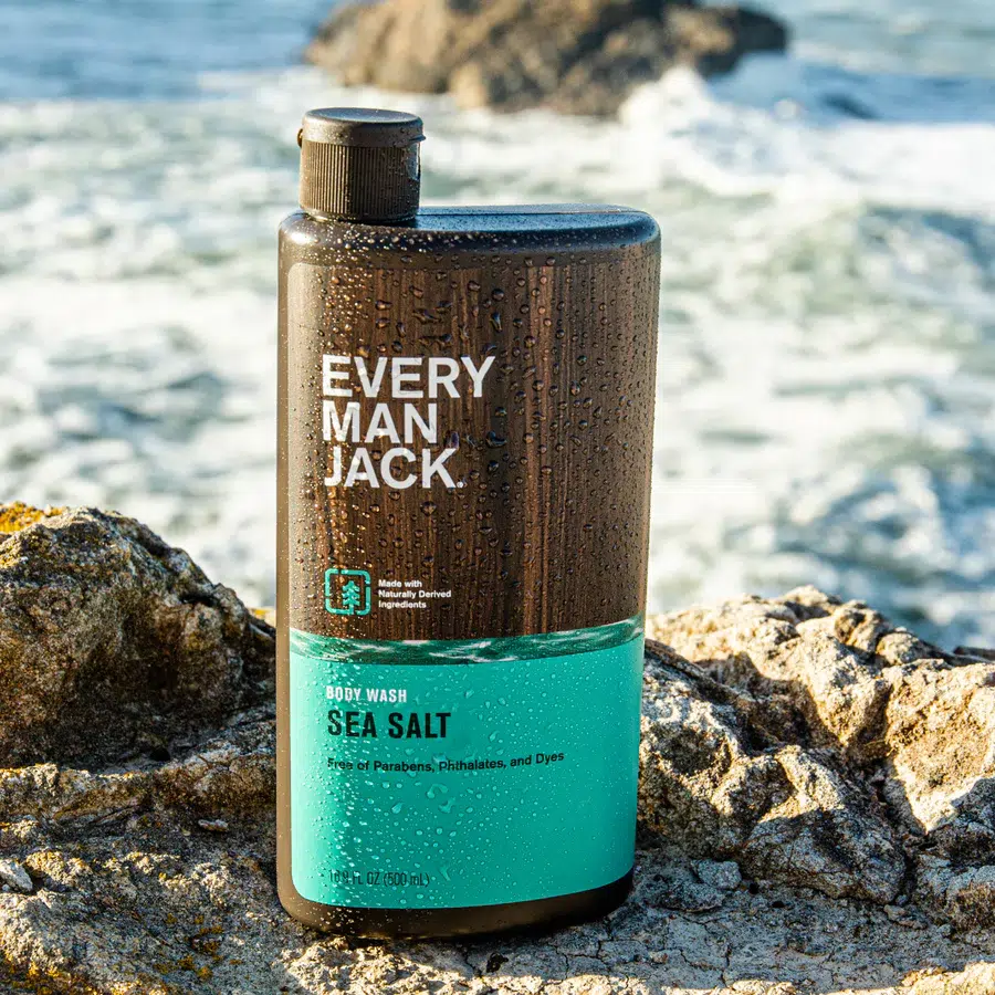 Every Man Jack Soap with Ocean Rocky Background